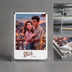 PHOTO CHANGEABLE ACRYLIC FRIDGE MAGNET CUM TABLE FRAME