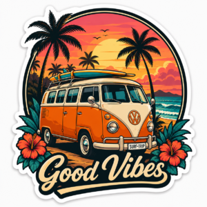 "BEACH VAN 2"STICKER
