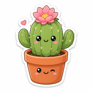 "CUTE CACTUS"STICKER