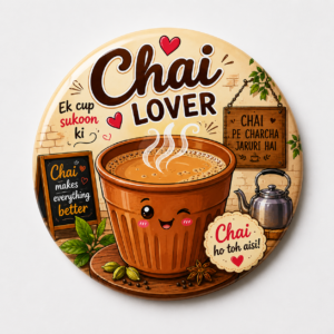 "CHAI LOVER" 58 MM ROUND FRIDGE MAGNET