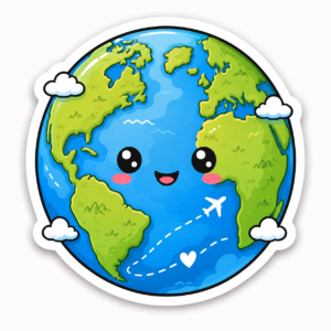 "CUTE EARTH"STICKER