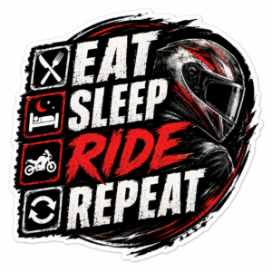"EAT SLEEP RIDE REPEAT"STICKER FOR BIKE RIDERS
