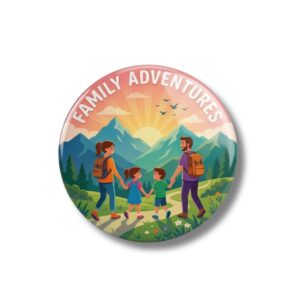"FAMILY ADVENTURE" 58 MM ROUND FRIDGE MAGNET
