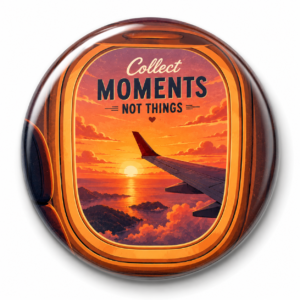"FLIGHT WINDOW" 58 MM ROUND FRIDGE MAGNET