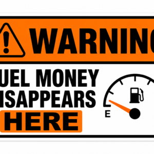 "FUEL MONEY DISAPPEARS HERE"STICKER FOR BIKE RIDERS