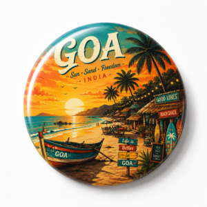 "GOA"58 MM ROUND FRIDGE MAGNET