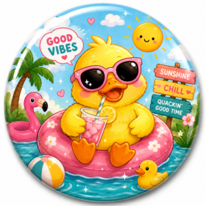 "GOOD VIBES" 58 MM ROUND FRIDGE MAGNET