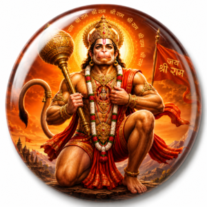 "HANUMAN JI" 58 MM ROUND FRIDGE MAGNET