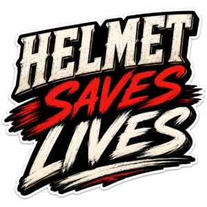 "HELMET SAVES LIVES"STICKER FOR BIKE RIDERS