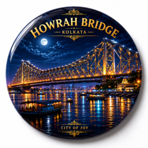 "HOWRAH BRIDGE"58 MM ROUND FRIDGE MAGNET