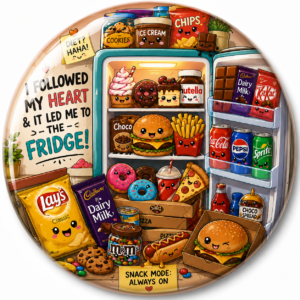 "I FOLLOWED MY HEART" 58 MM ROUND FRIDGE MAGNET
