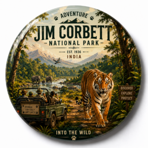 "JIM CORBETT"58 MM ROUND FRIDGE MAGNET