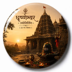 "JYOTIRLINGA GHRISHNESHWAR"58 MM ROUND FRIDGE MAGNET