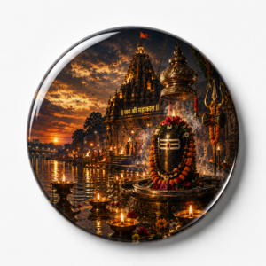"JYOTIRLINGA MAHAKALESHWAR"58 MM ROUND FRIDGE MAGNET