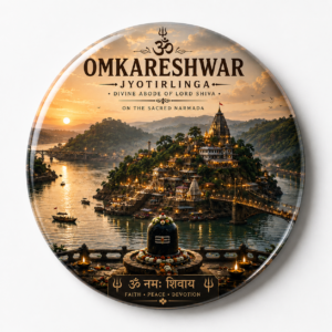 "JYOTIRLINGA OMKARESHWAR"58 MM ROUND FRIDGE MAGNET