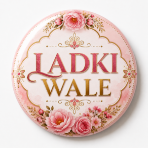 "LADKI WALE 2 "58 MM ROUND BADGE