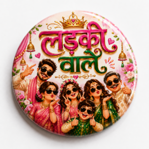 "LADKI WALE"58 MM ROUND BADGE