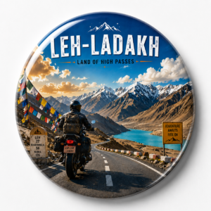 "LEH LADAKH"58 MM ROUND FRIDGE MAGNET