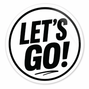 "LET’S GO!"STICKER FOR BIKE RIDERS