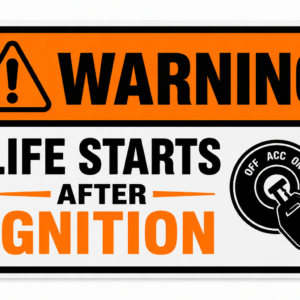 "LIFE STATRS AFTER IGNITION"STICKER FOR BIKE RIDERS