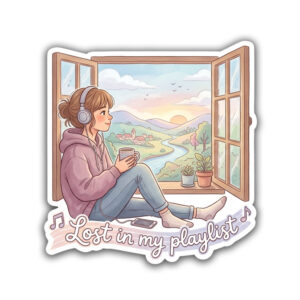 "LOST IN MY PLAYLIST"STICKER