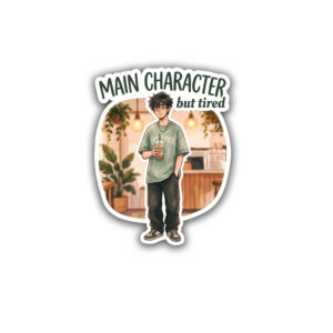 "MAIN CHARACTER BUT TIRED"STICKER