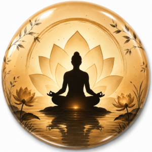 "MEDITATION" 58 MM ROUND FRIDGE MAGNET