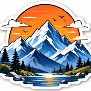 "MOUNTAINS WITH CLOUDES"STICKER