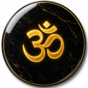 "OM" 58 MM ROUND FRIDGE MAGNET