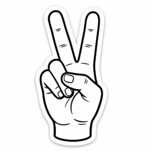 "PEACE HAND"STICKER
