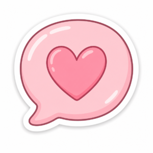 "PINK CHAT HEART"STICKER