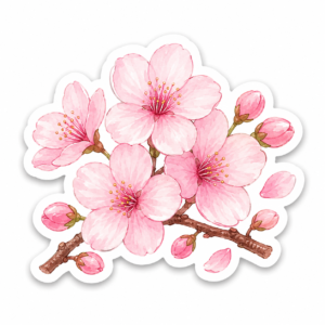 "PINK CHERRY BLOSSOM"STICKER