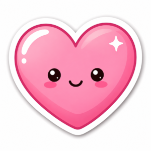 "PINK HEART"STICKER