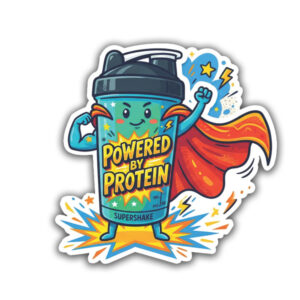 " POWERED BY PROTEIN"STICKER