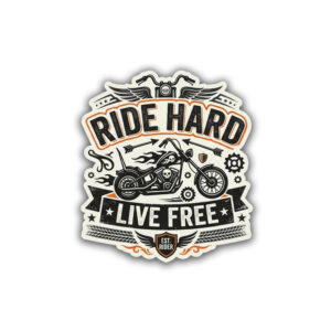"RIDE HARD LIVE FREE"STICKER FOR BIKE RIDERS
