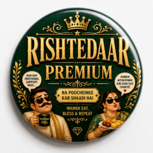"RISHTEDAR PREMIUM"58 MM ROUND BADGE