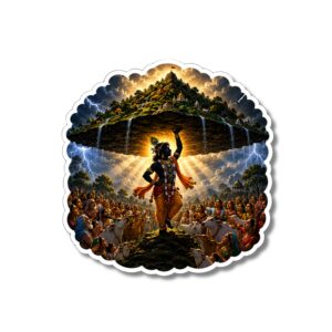 "SHREE KRISHNA WITH GOVARDHAN PARVAT"DEVOTIONAL STICKER