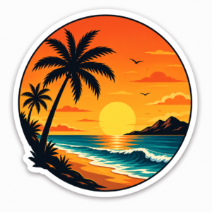 "SUNSET BEACH"STICKER