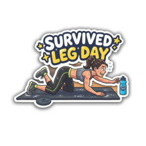 "SURVIVED LEG DAY"STICKER