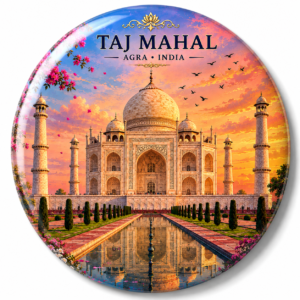 "TAJ MAHAL"58 MM ROUND FRIDGE MAGNET
