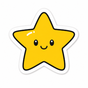 "YELLOW STAR"STICKER