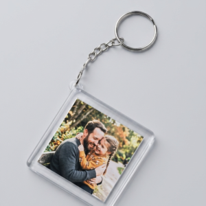 2x2 in. 2 SIDE ACRYLIC CUSTOMIZED PHOTO KEYCHAIN WITH QUOTE