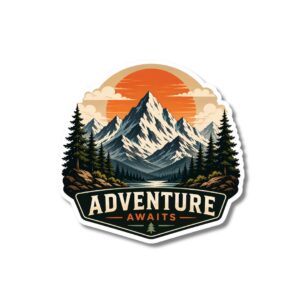 "ADVENTURE AWAITS "STICKER