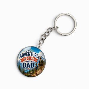 "ADVENTURE BEGINS WITH DAD"44 MM KEYCHAIN