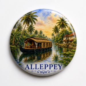 "ALLEPPEY"58 MM ROUND FRIDGE MAGNET