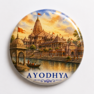 "AYODHYA"58 MM ROUND FRIDGE MAGNET