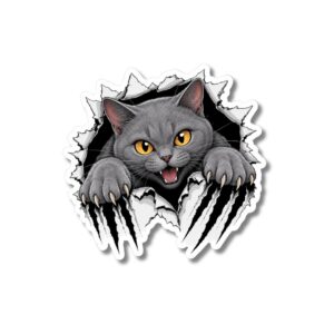 "CAT SCRATCHING"STICKER