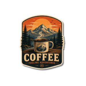 "COFFEE FUELING ADVENTURES"STICKER