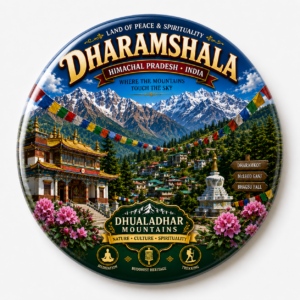 "DHARAMSHALA"58 MM ROUND FRIDGE MAGNET