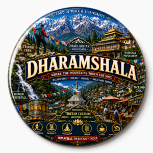 "DHARAMSHALA"58 MM ROUND FRIDGE MAGNET